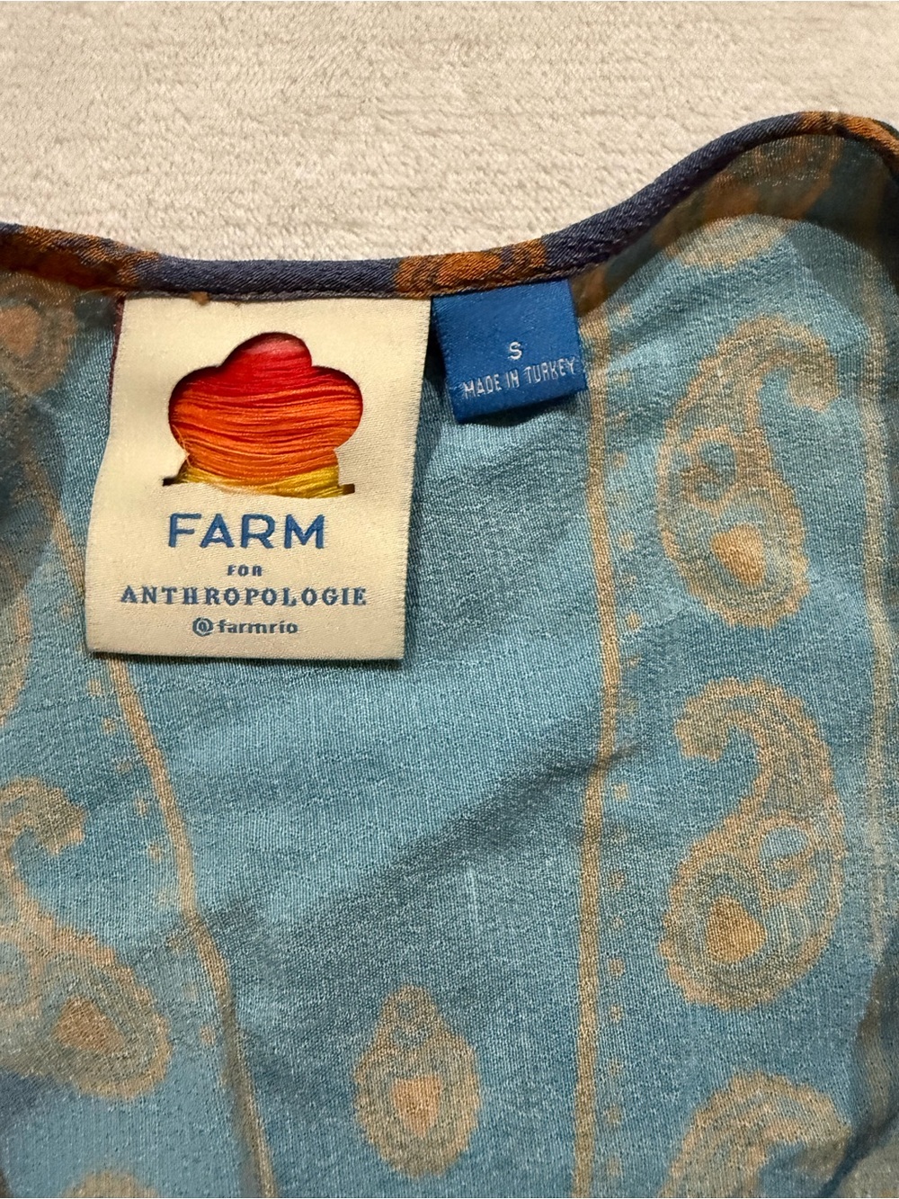 Farm Rio Women’s Small Tie Front Blouse Boho E04 - Picture 3 of 8